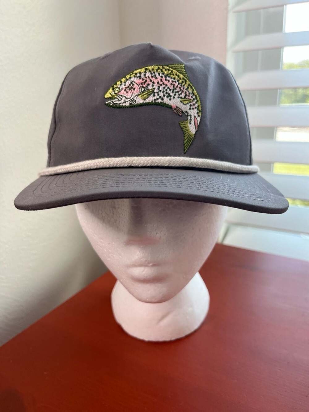 Duck Camp Charcoal Trout Snapback Trucker Hat – Outdoors Fishing Adventure Cap